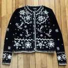 Vintage Ski Sweater 90S Black And White Snowflake Embroidered Women Sz - Small. Fixed Price $24.00.