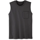 Men's Sleeveless Pocket Crew Neck Tee, Black, Lg. Fixed Price $12.99.