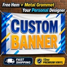 Custom Vinyl Banner Outdoor Waterproof Uv Resistant 13OZ Heavy Duty Fast Ship. Fixed Price $157.69.