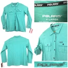 Nwt Polaris Womens Xl (44 In Bust) Aqua Soft Cotton Roll-tab Pocket Button Up. Fixed Price $8.93.