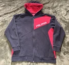 Polaris Hoodie Sweatshirt Mens Large Black Red Full Zip Fleece Logo P192-001. Fixed Price $27.88.