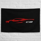 2023 Vette Red C8 Silhouette Garage Office Man Cave Banner Flag 34.5" X 56". Fixed Price $39.95.