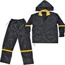 Clc R103L Rain Suit, L, 190T Nylon, Black/yellow, Detachable Collar, Zipper Clos. Fixed Price $64.20.