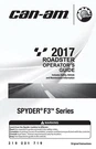 New Can-am Spyder F3 2017 Roadster Owners Operators Manual Bound Book Free S&h. Fixed Price $64.90.