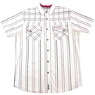 Polaris Rzr Men Large Button Down White Plaid Short Sleeve Racing Off Road Top. Fixed Price $26.25.